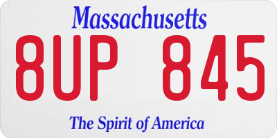 MA license plate 8UP845