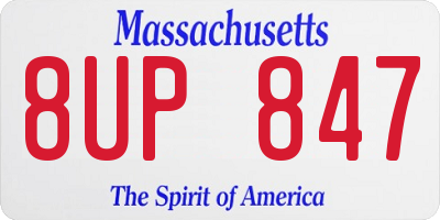 MA license plate 8UP847