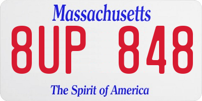MA license plate 8UP848