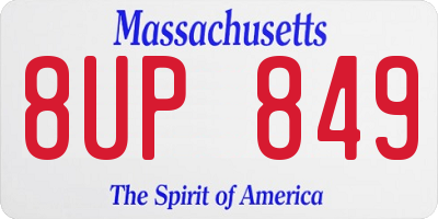 MA license plate 8UP849
