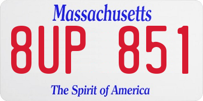 MA license plate 8UP851