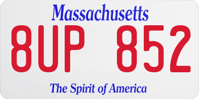 MA license plate 8UP852