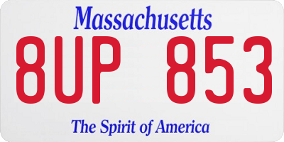 MA license plate 8UP853