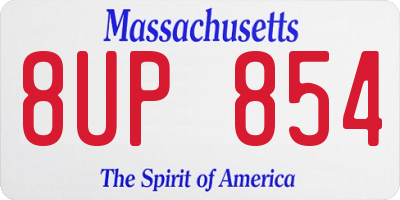 MA license plate 8UP854