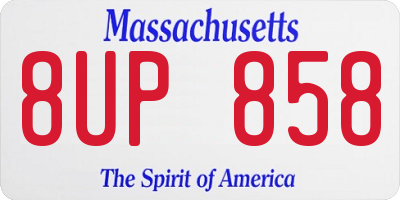 MA license plate 8UP858