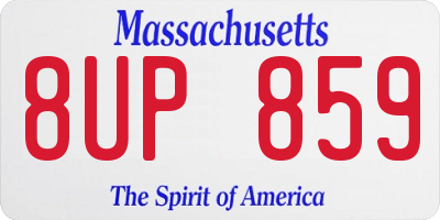 MA license plate 8UP859