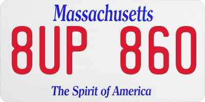 MA license plate 8UP860
