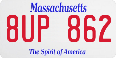 MA license plate 8UP862