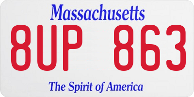MA license plate 8UP863