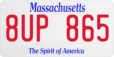 MA license plate 8UP865