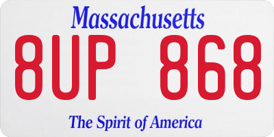 MA license plate 8UP868