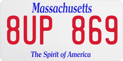 MA license plate 8UP869