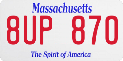 MA license plate 8UP870