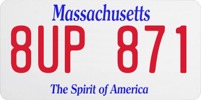 MA license plate 8UP871