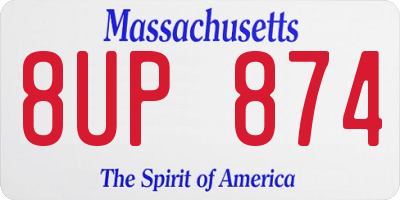MA license plate 8UP874