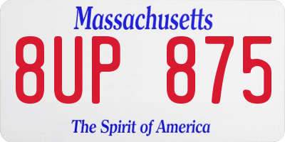 MA license plate 8UP875
