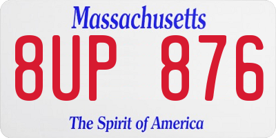 MA license plate 8UP876