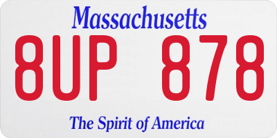 MA license plate 8UP878