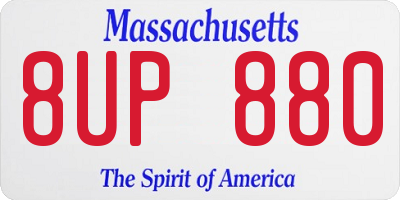 MA license plate 8UP880