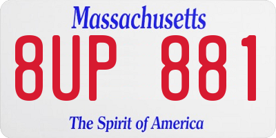 MA license plate 8UP881