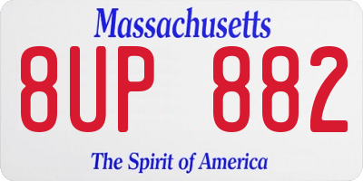 MA license plate 8UP882