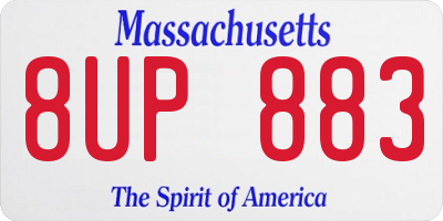 MA license plate 8UP883