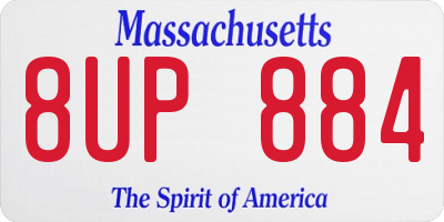 MA license plate 8UP884
