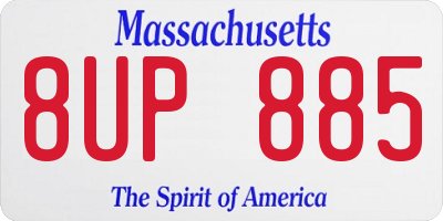 MA license plate 8UP885