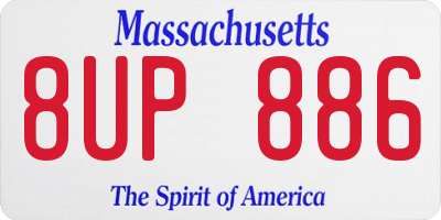 MA license plate 8UP886