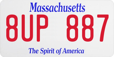 MA license plate 8UP887