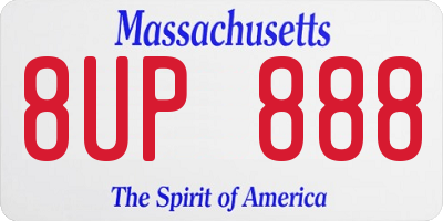 MA license plate 8UP888