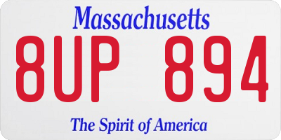 MA license plate 8UP894