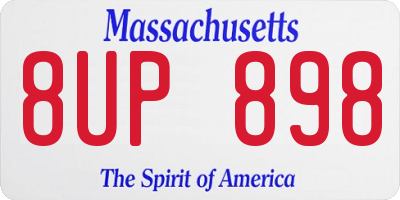 MA license plate 8UP898