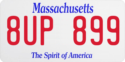 MA license plate 8UP899