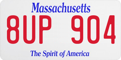 MA license plate 8UP904
