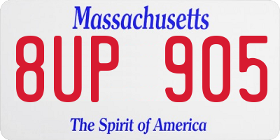 MA license plate 8UP905