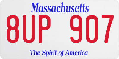 MA license plate 8UP907