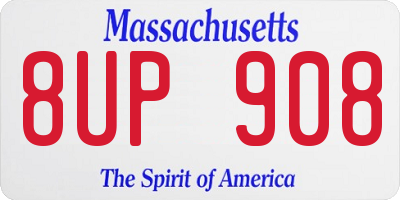 MA license plate 8UP908