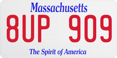 MA license plate 8UP909