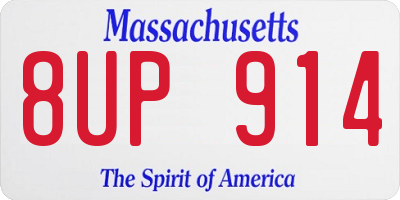 MA license plate 8UP914