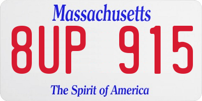 MA license plate 8UP915