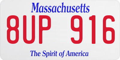 MA license plate 8UP916