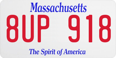 MA license plate 8UP918