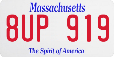 MA license plate 8UP919