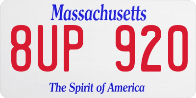 MA license plate 8UP920
