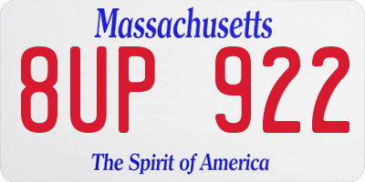 MA license plate 8UP922