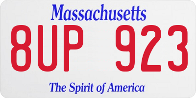 MA license plate 8UP923