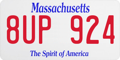 MA license plate 8UP924