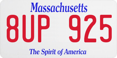 MA license plate 8UP925