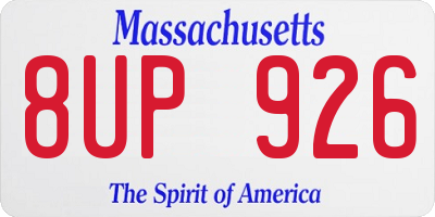 MA license plate 8UP926